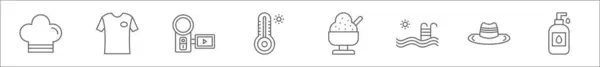 Контурний Набір Піктограм Лінії Канікул Лінійні Векторні Іконки Такі Шапка — стоковий вектор