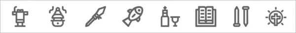 신성한 아이콘의 물고기 포도주 십자가와 아이콘 — 스톡 벡터