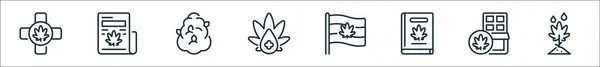 Bosquejo Conjunto Iconos Línea Cannabis Malezas Vector Lineal Iconos Tales — Archivo Imágenes Vectoriales