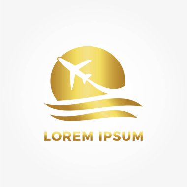 Uçak logosu şablonu. vektör çizimi tasarımı