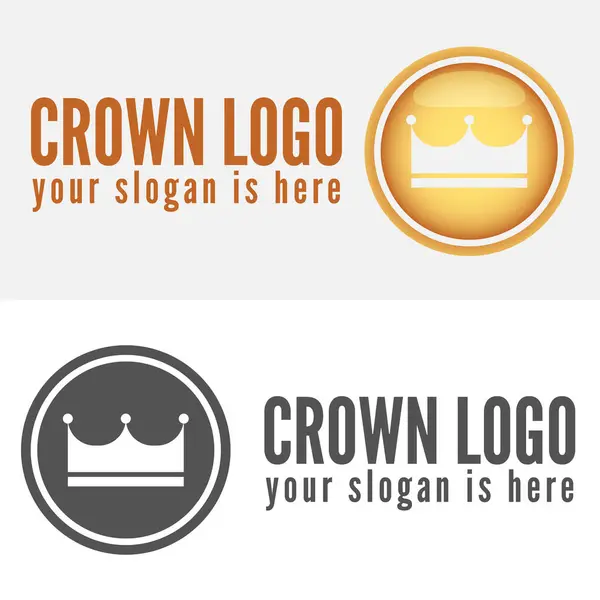 Corona Logo Vector Icono Ilustración Diseño — Archivo Imágenes Vectoriales