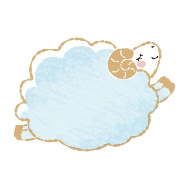 El yapımı gevşek ve şirin koyunlar. Sert ve şık bir görünüş tavsiye edilir. Vektör illüstrasyonu.