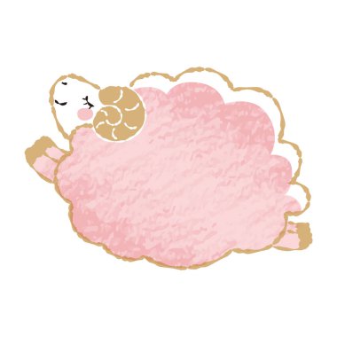 El yapımı gevşek ve şirin koyunlar. Sert ve şık bir görünüş tavsiye edilir. Vektör illüstrasyonu.