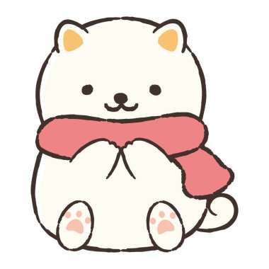 El çizimi, rahat ve sevimli bir köpek. Kaba ve şık bir izlenim yaratmak için mükemmel. Vektör illüstrasyonu.