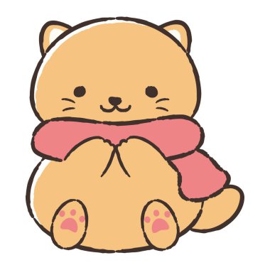 El çizimi, rahat ve sevimli bir kedi. Kaba ve şık bir izlenim yaratmak için mükemmel. Vektör illüstrasyonu.