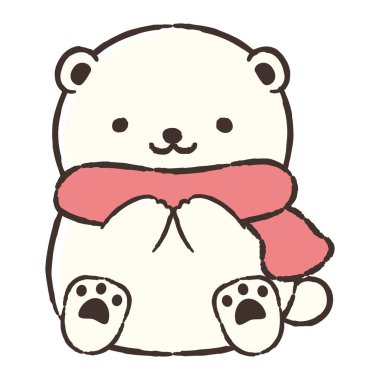 Elle çizilmiş gevşek ve sevimli bir ayı. Kaba ve şık bir izlenim yaratmak için mükemmel. Vektör illüstrasyonu.