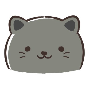 El çizimi, rahat ve sevimli bir kedi. Kaba ve şık bir izlenim yaratmak için mükemmel. Vektör illüstrasyonu.