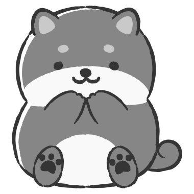 El çizimi, rahat ve sevimli bir köpek. Kaba ve şık bir izlenim yaratmak için mükemmel. Vektör illüstrasyonu.