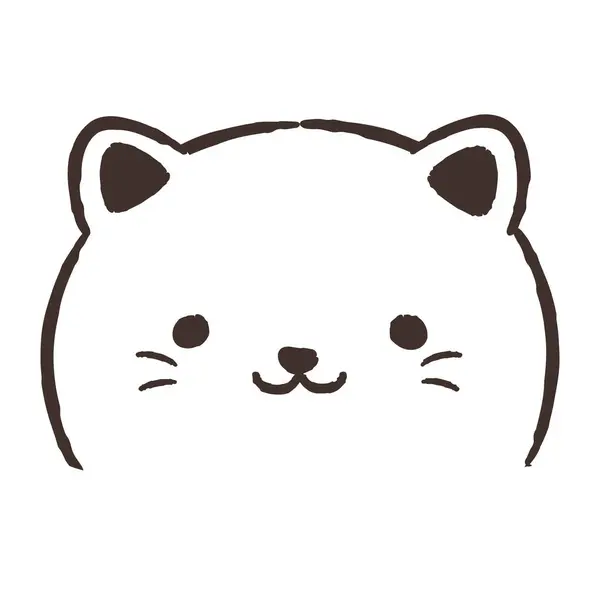 El çizimi, rahat ve sevimli bir kedi. Kaba ve şık bir izlenim yaratmak için mükemmel. Vektör illüstrasyonu.
