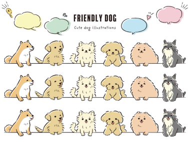 El çizimi, rahat ve sevimli bir köpek. Kaba ve şık bir izlenim yaratmak için mükemmel. Vektör illüstrasyonu.