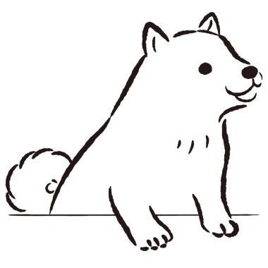 El çizimi, rahat ve sevimli bir köpek. Kaba ve şık bir izlenim yaratmak için mükemmel. Vektör illüstrasyonu.