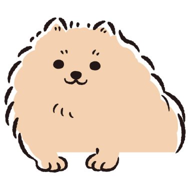 El çizimi, rahat ve sevimli bir köpek. Kaba ve şık bir izlenim yaratmak için mükemmel. Vektör illüstrasyonu.