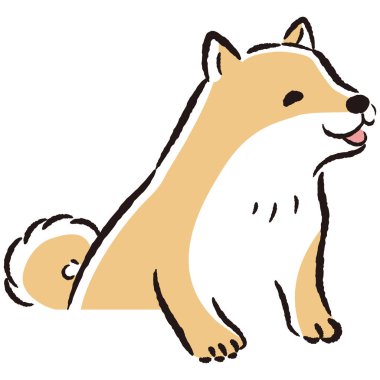 El çizimi, rahat ve sevimli bir köpek. Kaba ve şık bir izlenim yaratmak için mükemmel. Vektör illüstrasyonu.