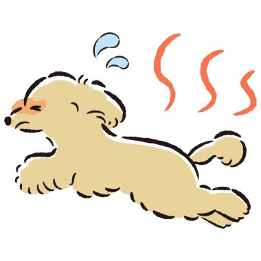 Rahatlamış, hoşnutsuz bir köpeğin el çizimi. Kaba ve şık bir izlenim. Vektör illüstrasyonu.