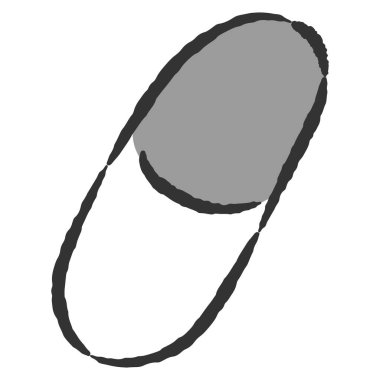 Elle çizilmiş, gevşek ve şirin bir tıp örneği. Kaba ve şık bir izlenim. Vektör illüstrasyonu.