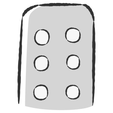 Elle çizilmiş, gevşek ve şirin bir tıp örneği. Kaba ve şık bir izlenim. Vektör illüstrasyonu.