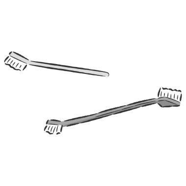 Köpek bakım ürünlerinin el yapımı, gevşek ve şirin çizimleri. Kaba ve şık bir izlenim. Vektör illüstrasyonu.