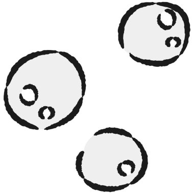 Gevşek ve şirin bir balonun elle çizilmiş bir tasviri. Kaba ve şık bir izlenim. Vektör illüstrasyonu.