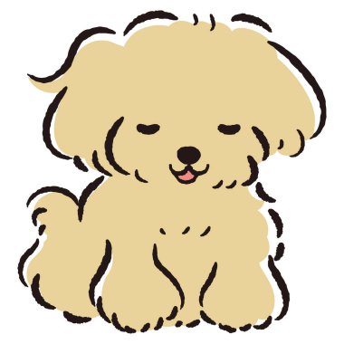 El çizimi, rahat ve sevimli bir köpek. Sert ve şık bir izlenim. Vektör illüstrasyonu.