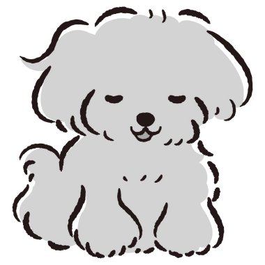 El çizimi, rahat ve sevimli bir köpek. Sert ve şık bir izlenim. Vektör illüstrasyonu.