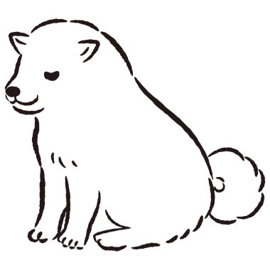 El çizimi, rahat ve sevimli bir köpek. Sert ve şık bir izlenim. Vektör illüstrasyonu.