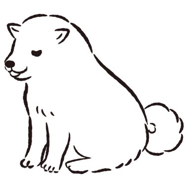 El çizimi, rahat ve sevimli bir köpek. Sert ve şık bir izlenim. Vektör illüstrasyonu.