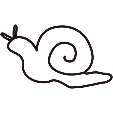 El yapımı, gevşek ve şirin bir salyangoz çizimi. Kaba ve şık bir izlenim. Vektör illüstrasyonu.