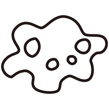 Elle çizilmiş, gevşek ve sevimli bir mikroorganizma çizimi. Kaba ve şık bir izlenim. Vektör illüstrasyonu.