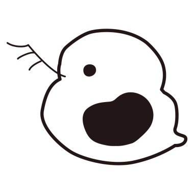 Elle çizilmiş, gevşek ve sevimli bir mikroorganizma çizimi. Kaba ve şık bir izlenim. Vektör illüstrasyonu.