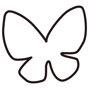 Kelebek tasarımı sembolü çizimi. Şık bir izlenim. Vektör illüstrasyonu.