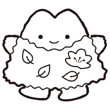 Doğal bir görüntüsü olan gevşek ve şirin bir el çizimi karakter çizimi. Kaba ve şık bir izlenim. Vektör illüstrasyonu.