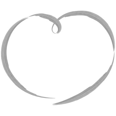 Sevimli, gevşek, elle çizilmiş kalp şeklinde bir çerçeve. Kaba ve şık bir izlenim. Vektör illüstrasyonu.