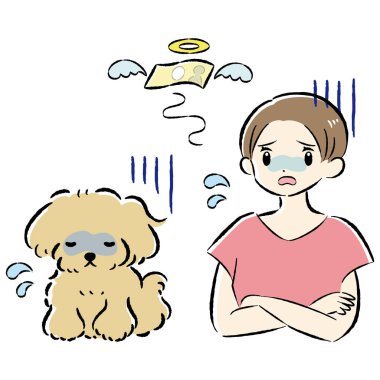 Bir köpek ve bir insanın el çizimi, rahat ve sevimli bir tasviri. Kaba ve şık bir izlenim. Vektör illüstrasyonu.