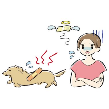 Bir köpek ve bir insanın el çizimi, rahat ve sevimli bir tasviri. Kaba ve şık bir izlenim. Vektör illüstrasyonu.