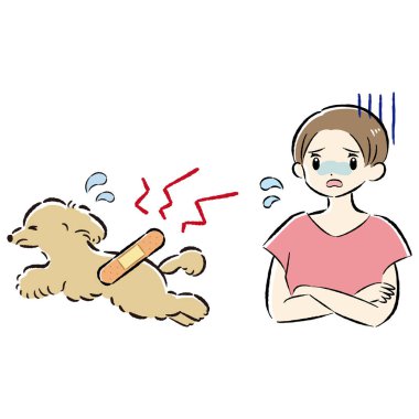 Bir köpek ve bir insanın el çizimi, rahat ve sevimli bir tasviri. Kaba ve şık bir izlenim. Vektör illüstrasyonu.