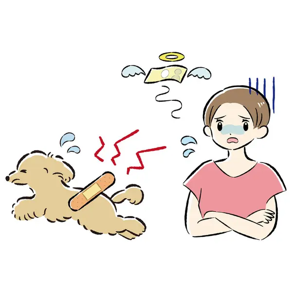 Bir köpek ve bir insanın el çizimi, rahat ve sevimli bir tasviri. Kaba ve şık bir izlenim. Vektör illüstrasyonu.
