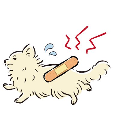 El çizimi, rahat ve şirin bir köpek çizimi. Kaba ve şık bir izlenim. Vektör illüstrasyonu.