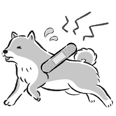 El çizimi, rahat ve şirin bir köpek çizimi. Kaba ve şık bir izlenim. Vektör illüstrasyonu.