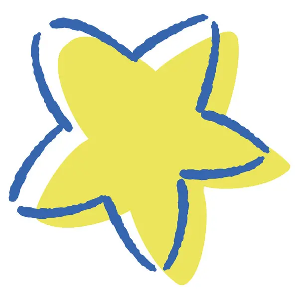 Gevşek ve şirin bir el çizimi yıldız işareti. Kaba ve şık bir izlenim yaratmak için mükemmel. Vektör illüstrasyonu.