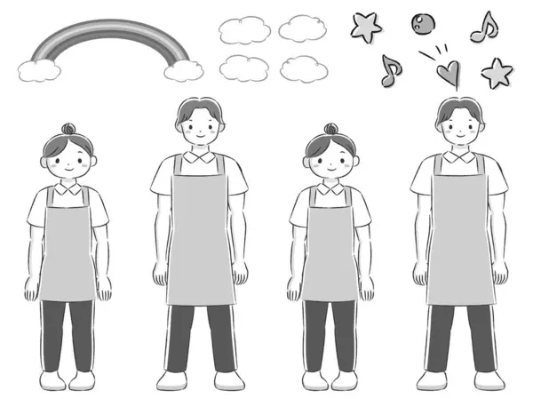 El çizimi, rahat ve sevimli bir karakter çizimi. Kaba ve şık bir izlenim. Vektör illüstrasyonu.