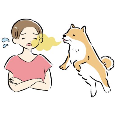 Rahat ve sevimli bir son sınıf köpeğinin el çizimi. Kaba ve şık bir izlenim. Vektör illüstrasyonu.