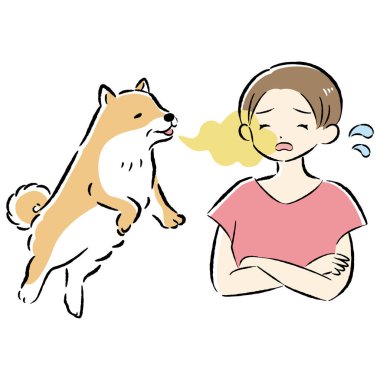 Rahat ve sevimli bir son sınıf köpeğinin el çizimi. Kaba ve şık bir izlenim. Vektör illüstrasyonu.