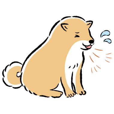 Elle çizilmiş, gevşek ve şirin köpek sağlığı çizimleri. Kaba ve şık bir izlenim. Vektör illüstrasyonu.