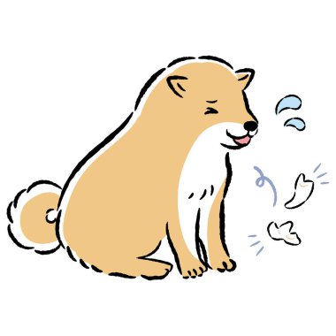 Elle çizilmiş, gevşek ve şirin köpek sağlığı çizimleri. Kaba ve şık bir izlenim. Vektör illüstrasyonu.