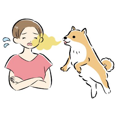 El çizimi, rahat ve şirin bir köpek çizimi. Kaba ve şık bir izlenim. Vektör illüstrasyonu.