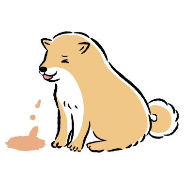 Hasta bir köpeğin el çizimi. Kaba ve şık bir izlenim. Vektör illüstrasyonu.