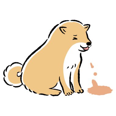 Hasta bir köpeğin el çizimi. Kaba ve şık bir izlenim. Vektör illüstrasyonu.