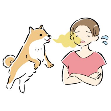 El çizimi, rahat ve şirin bir köpek çizimi. Kaba ve şık bir izlenim. Vektör illüstrasyonu.