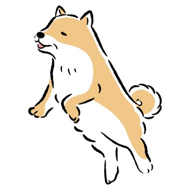 Rahat ve sevimli bir son sınıf köpeğinin el çizimi. Kaba ve şık bir izlenim. Vektör illüstrasyonu.