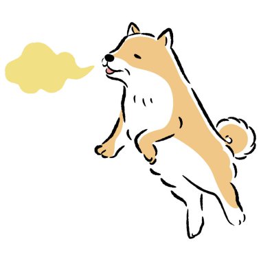 Rahat ve sevimli bir son sınıf köpeğinin el çizimi. Kaba ve şık bir izlenim. Vektör illüstrasyonu.